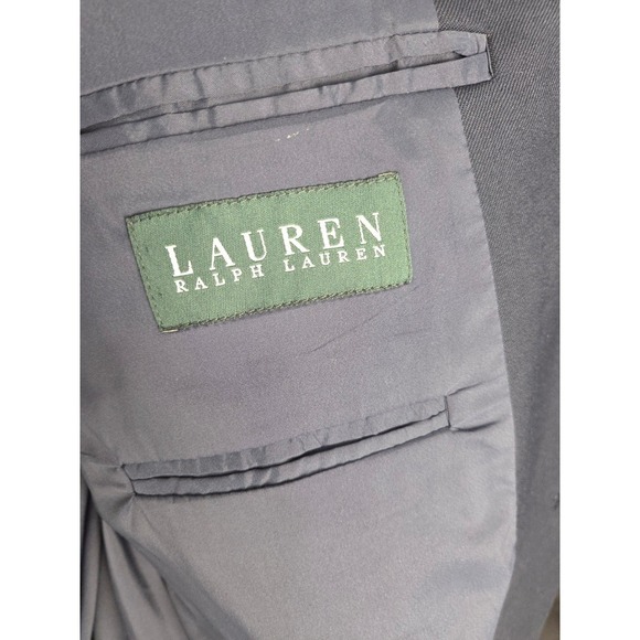 Lauren Ralph Lauren Mens 50R Black Wool Blazer Sport Coat Jacket 2 Button Single - Picture 4 of 10